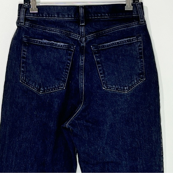 Abercrombie & Fitch The Dad High Rise Crisscross Waist Black Raw Hem Size 29 8 - Picture 9 of 10